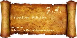 Friedler Adrián névjegykártya